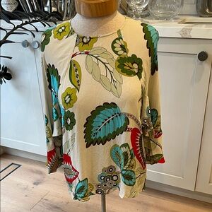 Seventy Multicolor Floral Print silk flutter sleeve Blouse from Italy 🇮🇹